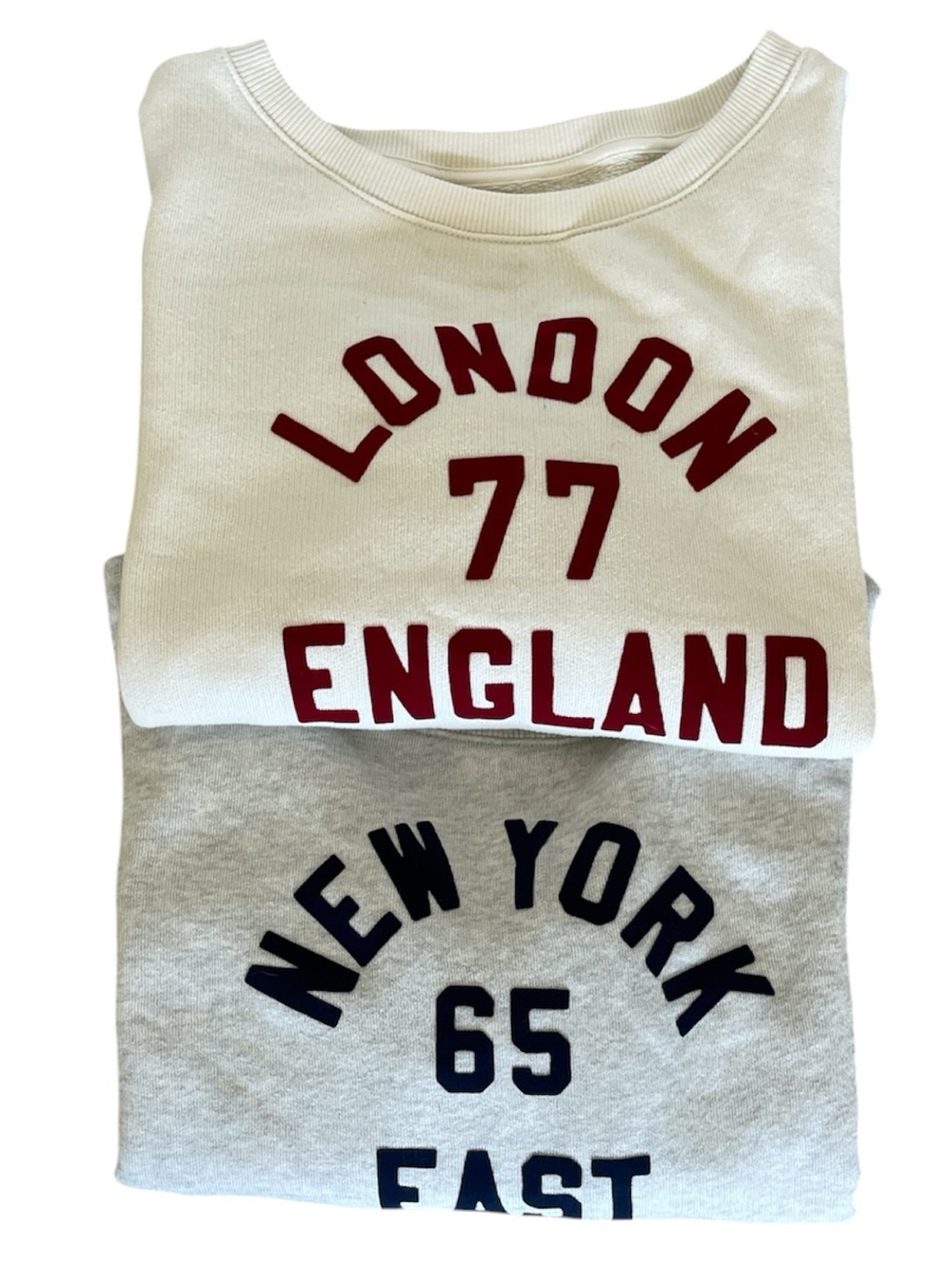 American Eagle Two Off The Shoulder Destination Graphic Sweatshirts NY/London XS